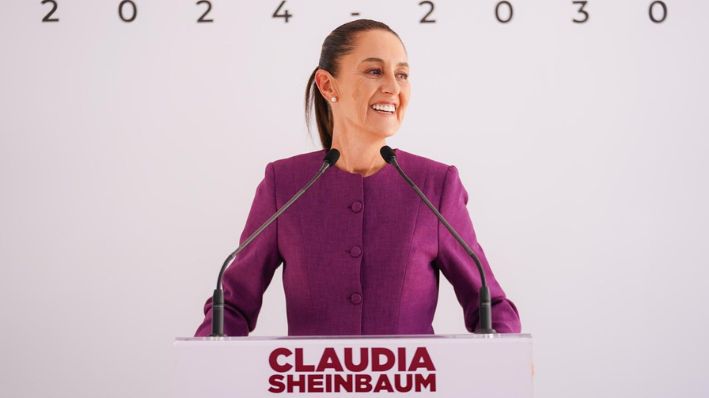 La presidenta electa, Claudia Sheinbaum Pardo, durante una conferencia de prensa el 11 de junio de 2024, en la Ciudad de México, México. (Cortesía: equipo de Claudia Sheinbaum Pardo)