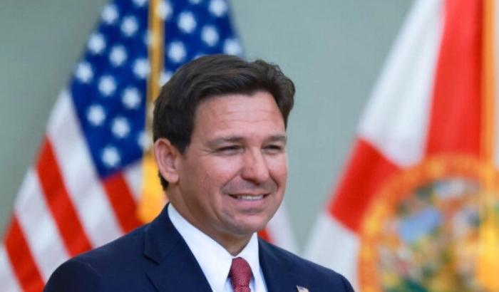 El gobernador de Florida Ron DeSantis en Miami, Florida, el 1 de abril de 2024. (Joe Raedle/Getty Images)