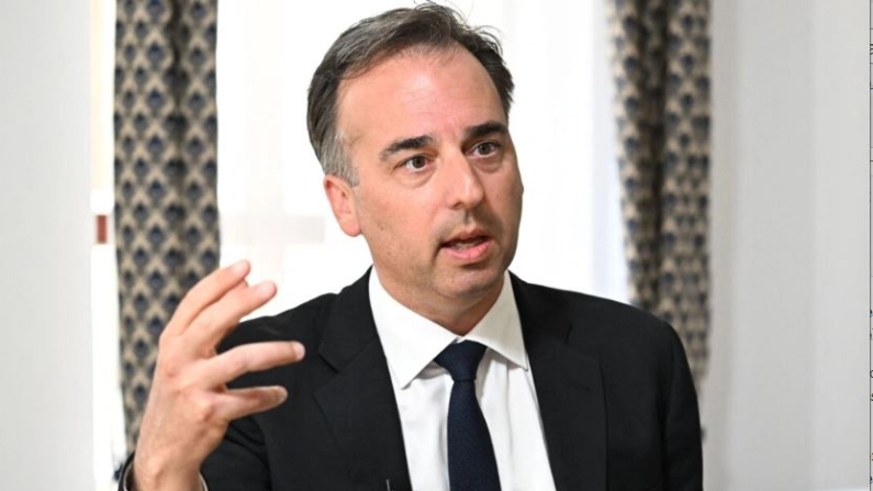 David Pressman, U.S. Ambassador to Hungary, is interviewed in Beregdaroc, eastern Hungary, on May 3, 2023. (Attila Kisbenedek/AFP via Getty Images)