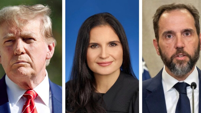 El expresidente Donald Trump, la jueza de distrito estadounidense Aileen Cannon y el abogado especial Jack Smitn. (Joe Raedle/Getty Images; US Southern District of Florida; Saul Loeb/AFP via Getty Images)