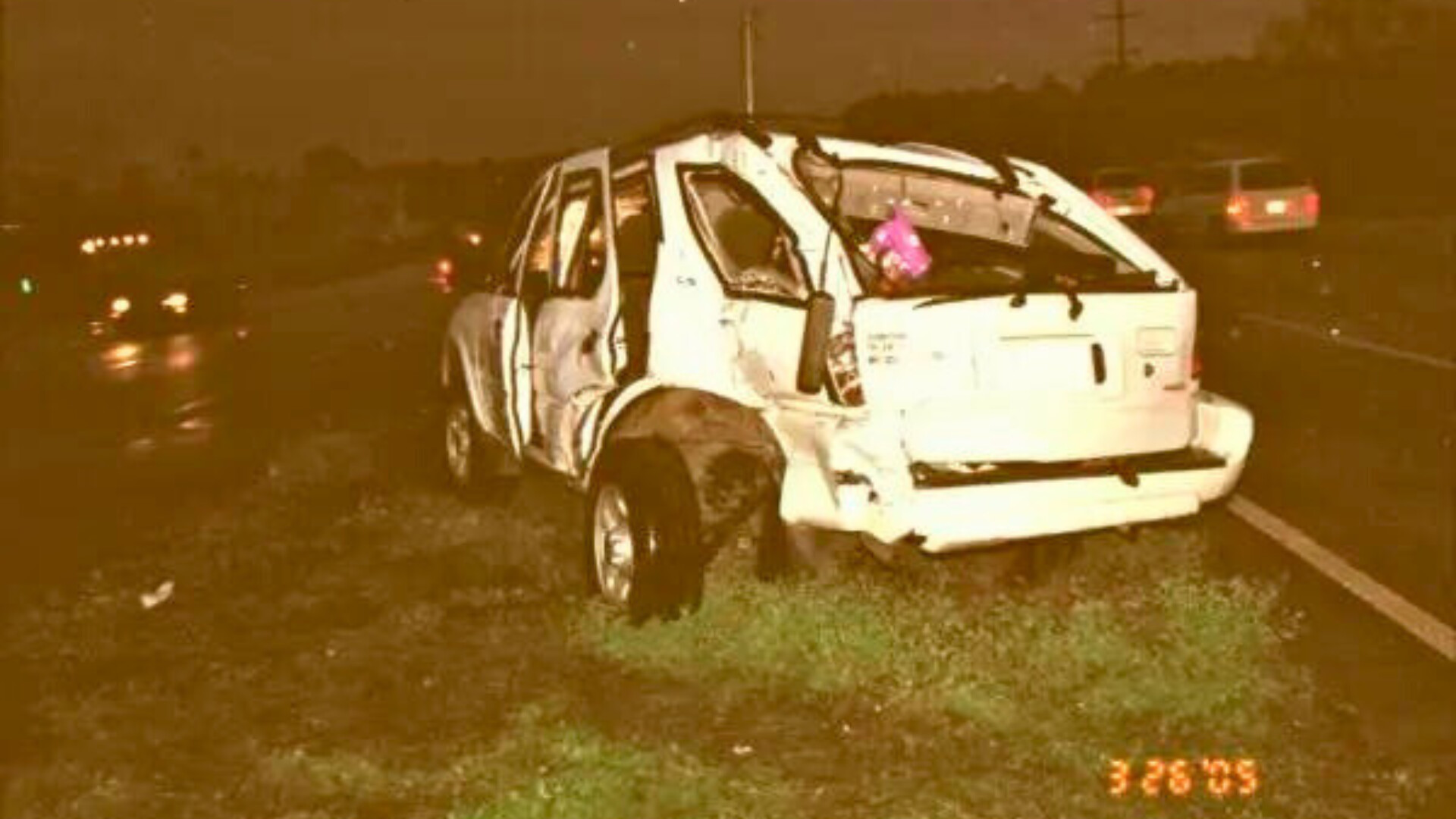 El coche familiar de Will Boggs tras el accidente 