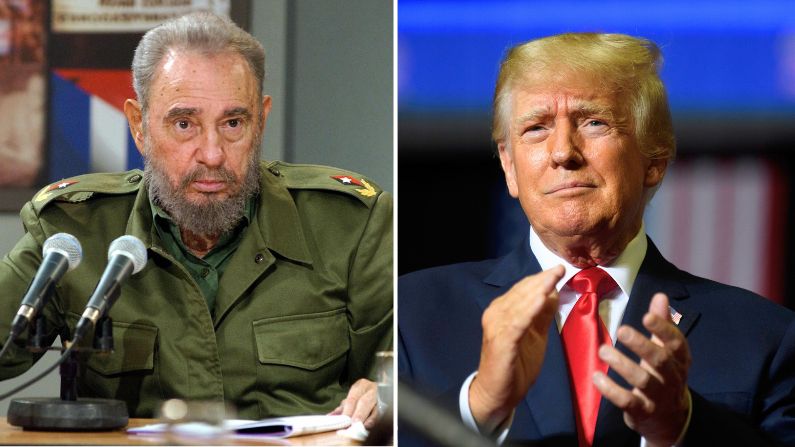 Imágenes de archivo: Izq. El fallecido mandatario de Cuba Fidel Castro ( ISMAEL FRANCISCO/AFP via Getty Images) Der. El Expresidente de Estados Unidos Donald J. Trump (Jeff Swensen/Getty Images)