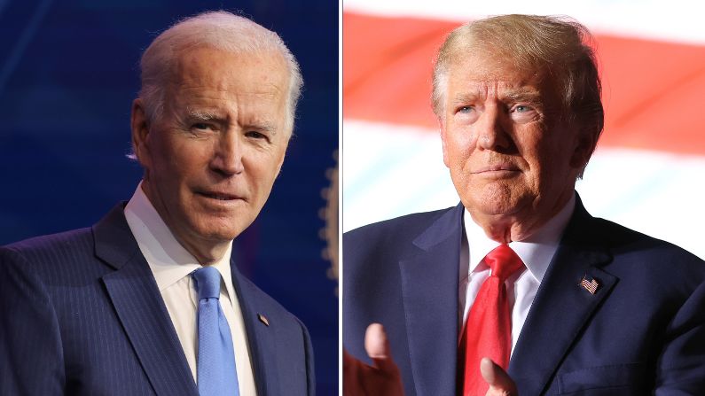 Imágenes de Archivo: Izq. Presidente de los Estados Unidos Joe Biden. (Chip Somodevilla/Getty Images) Der. Expresidente de los Estados Unidos Donald J. Trump. (Justin Sullivan/Getty Images)