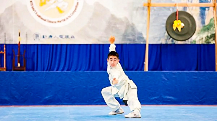 Un participante de la ronda preliminar de la 8ª Competición Internacional de Artes Marciales del NTD, en Taiwán, el 19 de junio de 2024. (NTD)