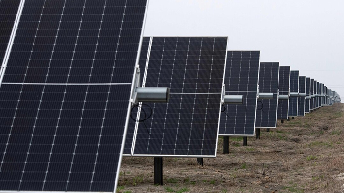 Paneles solares en el proyecto ENGIE Sun Valley Solar en Hill County, Texas, el 1 de marzo de 2023. (Mark Felix/AFP vía Getty Images)
