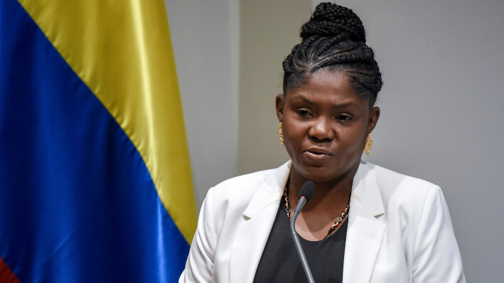 La vicepresidenta de Colombia, Francia Márquez, durante un evento en el marco del Día de la Lucha contra la Corrupción en la Universidad del Externado el 18 de agosto de 2022 en Bogotá, Colombia. (Guillermo Legaria/Getty Images)