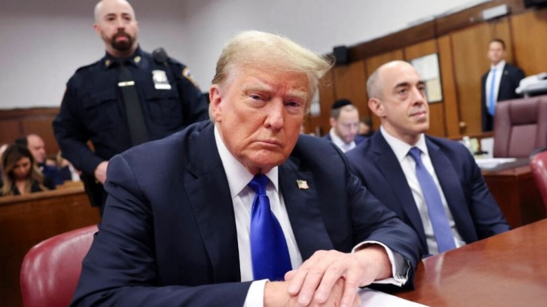 El expresidente de Estados Unidos y candidato presidencial republicano en la Corte Penal de Manhattan, en Nueva York, el 30 de mayo de 2024. (Michael M. Santiago/AFP vía Getty Images)