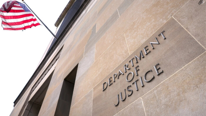 El Departamento de Justicia de EE.UU. en Washington el 20 de junio de 2023. (Kevin Dietsch/Getty Images)