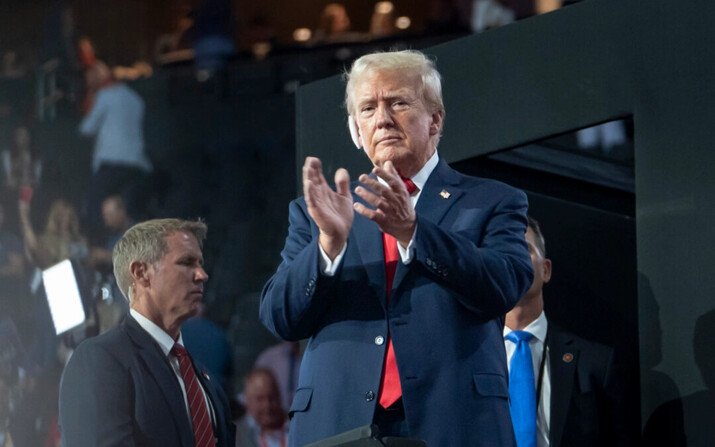 El candidato republicano y expresidente Donald Trump asiste a la Convención Nacional Republicana de 2024, en Milwaukee, Wisconsin, el 15 de julio de 2024. (Madalina Vasiliu/The Epoch Times)