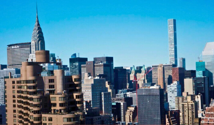 Una vista del centro de la ciudad desde el American Copper Building se ve en 626 First Avenue en Nueva York el 17 de marzo de 2017. (Don Emmert/AFP vía Getty Images)