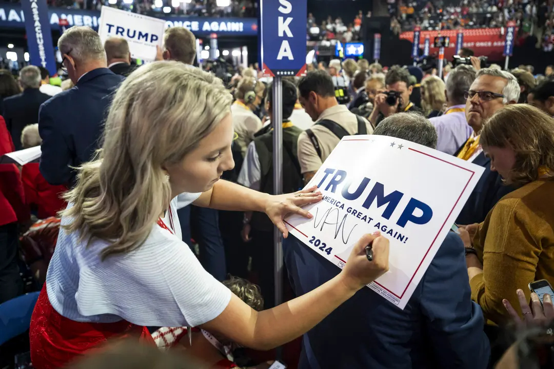 Delegada de Nebraska en la RNC en Milwaukee, Wisconsin, el 15 de julio de 2024.(Madalina Vasiliu/The Epoch Times)