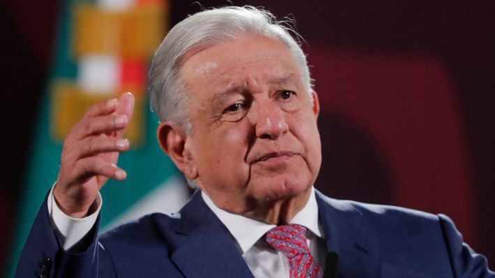 El presidente de México, Andrés Manuel López Obrador, participa en su conferencia de prensa matutina en Palacio Nacional de la Ciudad de México, México, el 22 de julio de 2024. (EFE / Mario Guzmán)