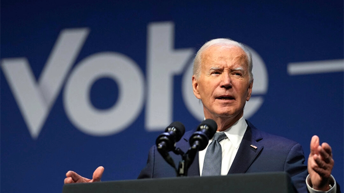 El presidente Joe Biden habla sobre economía durante la Cumbre Vote To Live Prosperity en el College of Southern Nevada de Las Vegas el 16 de julio de 2024. (Kent Nishimura/AFP vía Getty Images)
