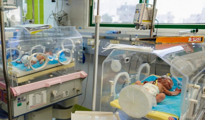 Bebés prematuros reciben atención en incubadoras en la Franja de Gaza, el 4 de julio de 2024. (BASHAR TALEB/AFP vía Getty Images)