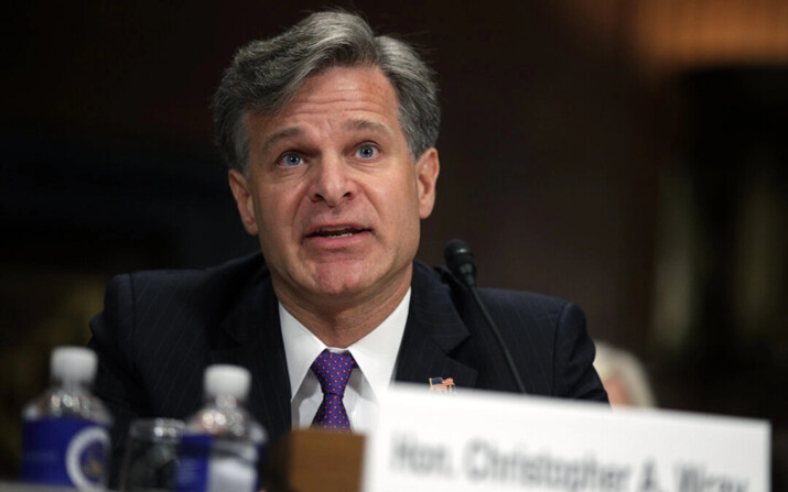 El director del FBI, Christopher Wray, testifica durante su audiencia de confirmación ante el Comité Judicial del Senado, en el Capitolio, en Washington, el 12 de julio de 2017. (Alex Wong/Getty Images)