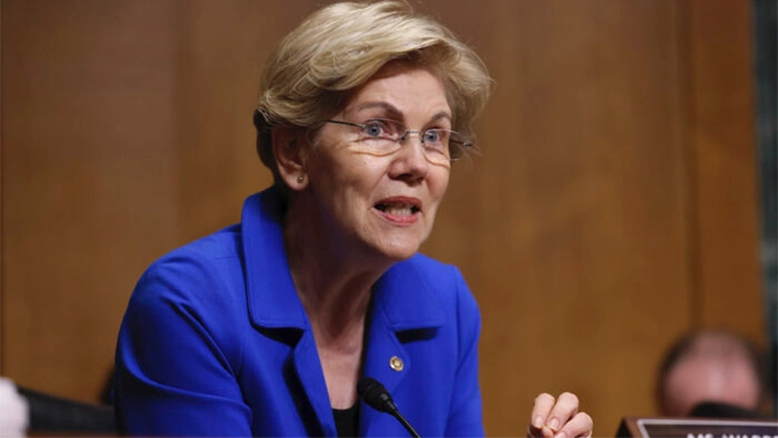 La senadora Elizabeth Warren (D-Mass.) habla durante una audiencia en el Capitolio en Washington el 8 de junio de 2021. (Evelyn Hockstein/Getty Images)