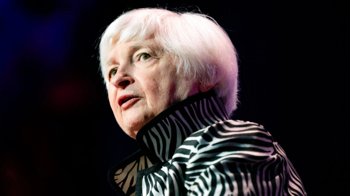 La secretaria del Tesoro estadounidense, Janet Yellen, habla en Nueva York, el 20 de septiembre de 2023. (Julia Nikhinson/Foto AP)