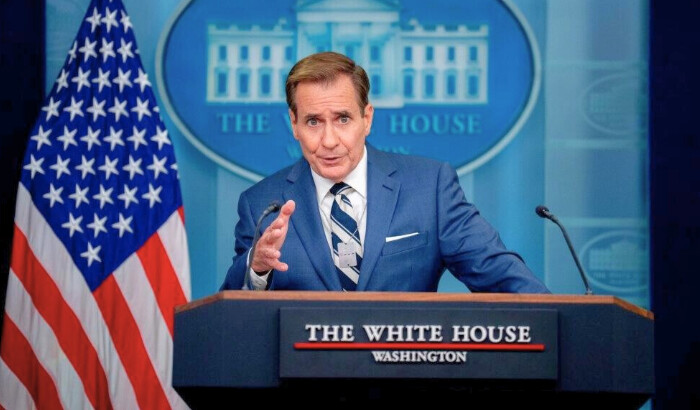 El portavoz de seguridad nacional de la Casa Blanca, John Kirby, habla durante una conferencia de prensa en la Sala de Prensa Brady de la Casa Blanca el 25 de julio de 2024. (Andrew Harnik/Getty Images)