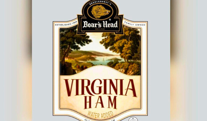 La etiqueta del jamón Virginia Boar's Head, uno de los 71 productos retirados del mercado en medio de una investigación sobre un brote mortal de listeria. (FSIS/USDA vía AP)