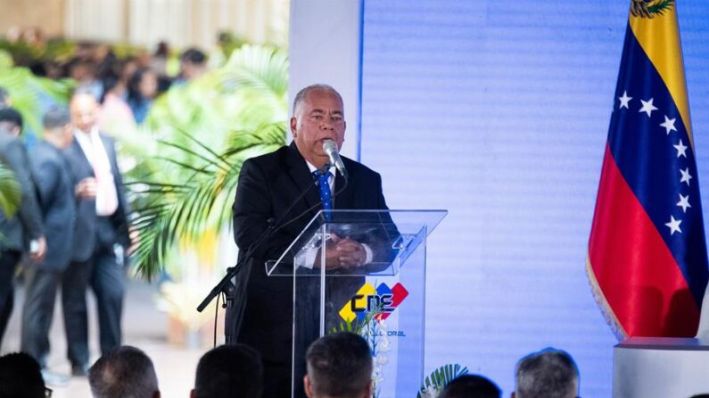 Fotografía de archivo del presidente del Consejo Nacional Electoral (CNE) de Venezuela, Elvis Amoroso. (EFE/ Rayner Peña R.)