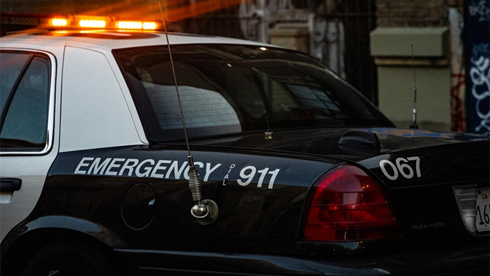 La policía responde a un delito en San Francisco el 7 de marzo de 2024. (John Fredricks/The Epoch Times)
