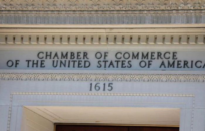 El edificio de la Cámara de Comercio de Estados Unidos en Washington el 10 de mayo de 2021. (Andrew Kelly/Reuters)
