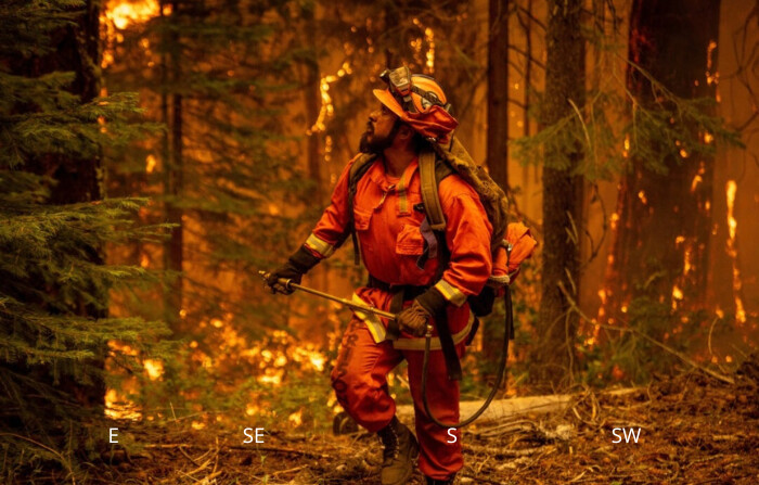 Un recluso bombero lucha contra el incendio Park mientras arde en Mill Creek, California, el 7 de agosto de 2024. (Ethan Swope/Getty Images)