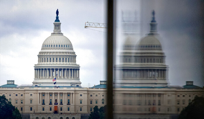 El Capitolio de Estados Unidos visto desde el National Mall en Washington el 9 de agosto de 2024. (Aaron Schwartz/Middle East Images/AFP vía Getty Images)