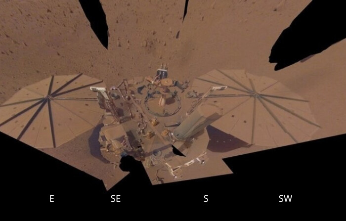 Vista del último selfie tomado por el módulo de aterrizaje en Marte InSight de la NASA el 24 de abril de 2022. (NASA/JPL-Caltech/Handout vía Reuters)