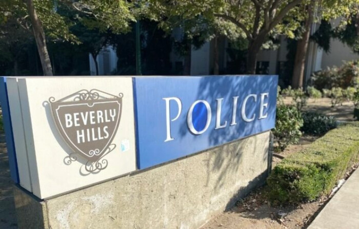 La comisaría de Beverly Hills el 1 de diciembre de 2021. (Jill McLaughlin/The Epoch Times)
