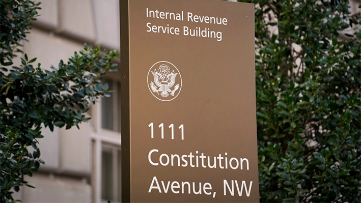 El edificio del Servicio de Impuestos Internos (IRS) en Washington el 4 de enero de 2024. (Madalina Vasiliu/The Epoch Times)
