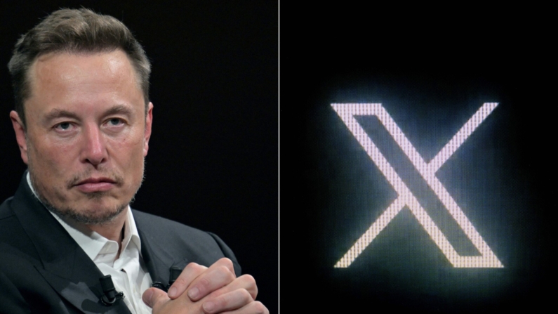 Imágenes de archivo: Combinación de imágenes creada el 10 de octubre de 2023 muestra (Izq.) al CEO de SpaceX, Twitter y la fabricante de autos eléctricos Tesla, Elon Musk, durante su visita a la feria de tecnología e innovación Vivatech en el centro de exposiciones Porte de Versailles en París, el 16 de junio de 2023, y (Der.) el nuevo logo de Twitter, rebrandeado como X, en una pantalla en París el 24 de julio de 2023. (ALAIN JOCARD/AFP via Getty Images)