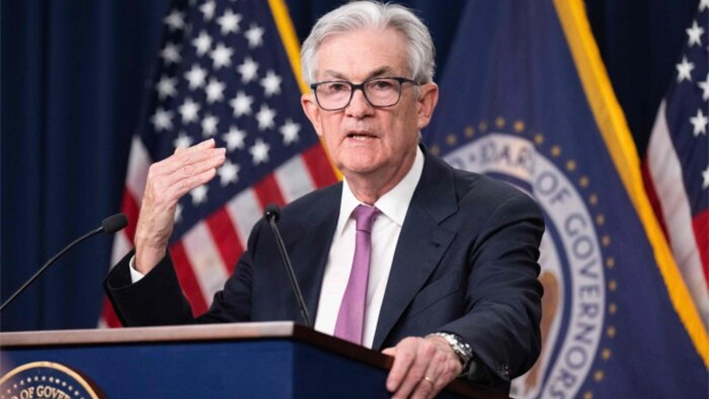 El presidente de la Reserva Federal de Estados Unidos, Jerome Powell, habla durante una rueda de prensa en Washington el 1 de febrero de 2023. Saul Loeb/AFP vía Getty Images
