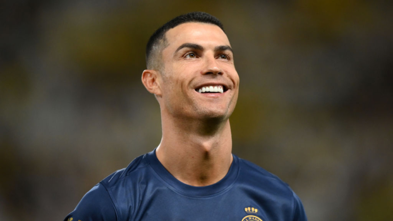 Cristiano Ronaldo del Al Nassr FC reacciona durante el partido de la Saudi Pro League entre el Al-Nassr y el Al-Khaleej en el Estadio de la Universidad Rey Saud el 04 de noviembre de 2023 en Riad, Arabia Saudí. (Justin Setterfield/Getty Images)