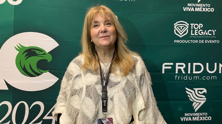 La Directora Operativa del Comité Ejecutivo para la Lucha contra la Trata y Explotación de Personas en Argentina, Veronica Toller, durante una entrevista con The Epoch Times en la CPAC México, el 24 de agosto de 2024. (Leonardo Dueñez / The Epoch Times)