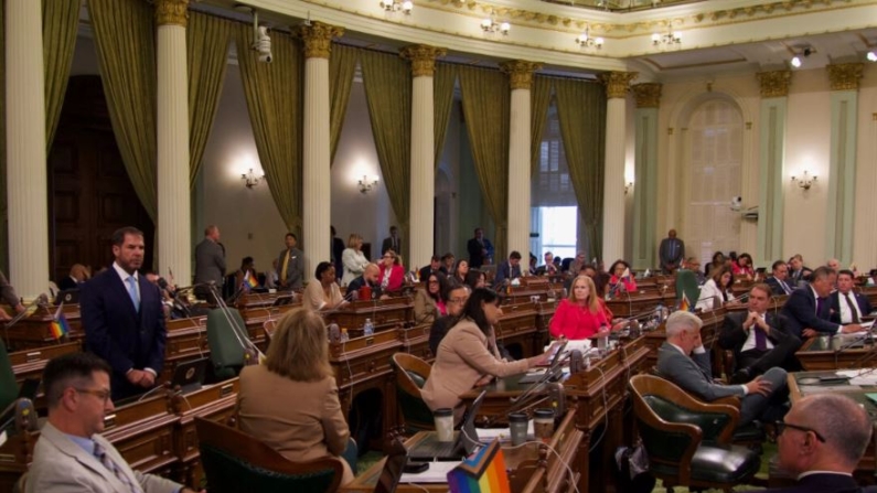 Los legisladores de la Asamblea de California consideran el Proyecto de Ley de la Asamblea 1840 en el Capitolio en Sacramento, California, el 28 de agosto de 2024. (Travis Gillmore/The Epoch Times)