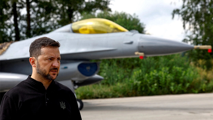 El presidente ucraniano Volodímir Zelenski en un lugar no revelado de Ucrania, el 4 de agosto de 2024. (Valentyn Ogirenko/Reuters)
