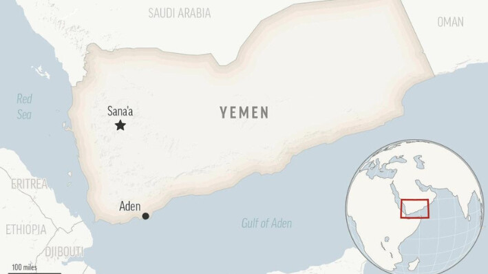 Mapa de localización de Yemen con su capital, Saná. Foto AP