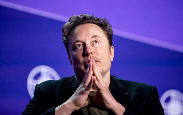 Elon Musk, cofundador de Tesla y SpaceX y propietario de X Holdings Corp., habla en la Conferencia Global del Instituto Milken en el Hotel Beverly Hilton, el 6 de mayo de 2024 en Beverly Hills, California. (Apu Gomes/Getty Images)