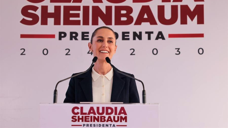 Fotografía cedida el 9 de septiembre de 2024 por la Casa de Campaña de Claudia Sheinbaum de la presidenta electa de México durante una conferencia de prensa en Ciudad de México (México). EFE/Casa de Campaña de Claudia Sheinbaum