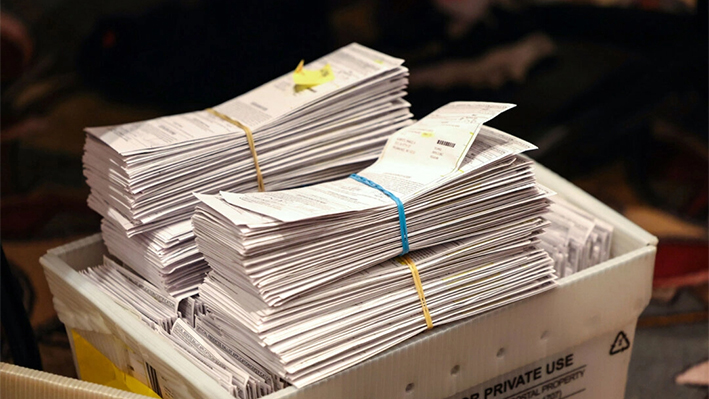 Boletas electorales en una foto de archivo. (Scott Olson/Getty Images)
