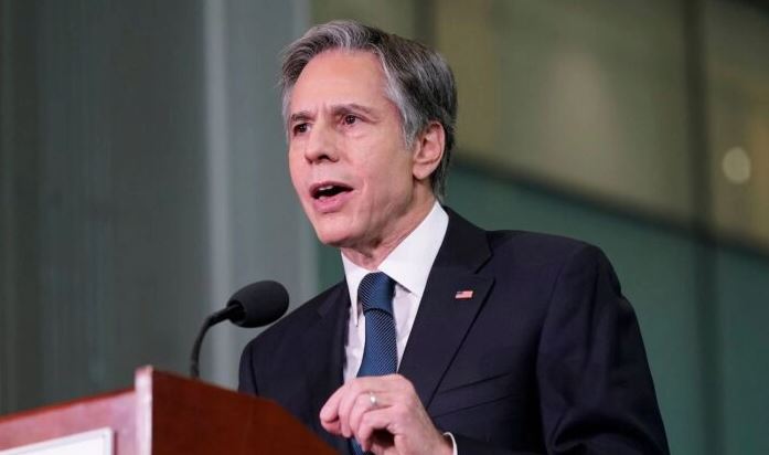 El secretario de Estado Antony Blinken habla en la Escuela de Ingeniería A. James Clark de la Universidad de Marylands, en College Park, Maryland, el 9 de agosto de 2021. (Patrick Semansky/Pool/AFP vía Getty Images)