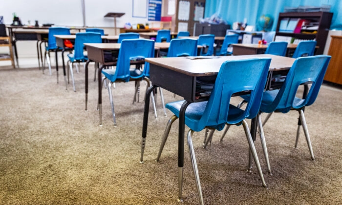 Un aula en Tustin, California, en una foto de archivo. (John Fredricks/The Epoch Times)