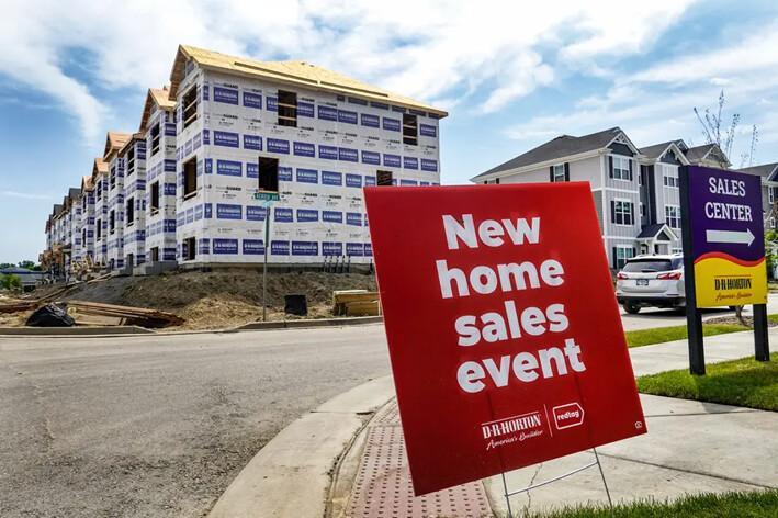 Viviendas en construcción en Mundelein, Illinois, el 19 de julio de 2023. (Scott Olson/Getty Images)