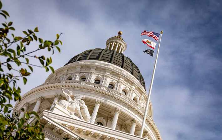 El Capitolio del estado de California en Sacramento, el 18 de abril de 2022. (John Fredricks/The Epoch Times)