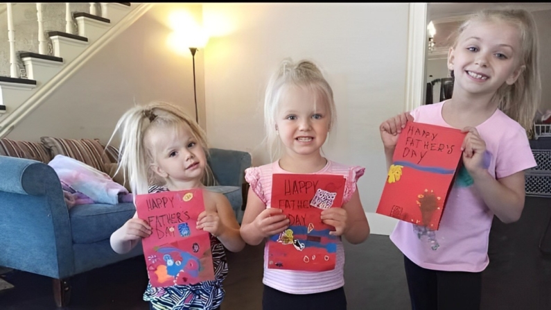 (Izq.-Dcha.) Amelia (Mia) de 5 años, Allison de 6 años y Evalynn de 8 años en una imagen de archivo. (Crédito: GoFundMe)
