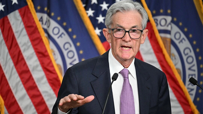 El presidente de la Reserva Federal de EE. UU., Jerome Powell, ofrece una rueda de prensa en Washington, DC, el 18 de septiembre de 2024. (Mandel NGAN / AFP)