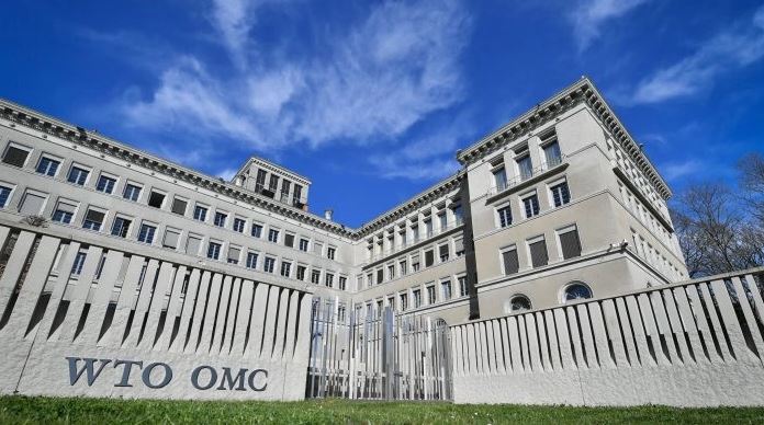 La sede de la Organización Mundial del Comercio en Ginebra el 12 de abril de 2018. (Fabrice Coffrini/AFP/Getty Images)