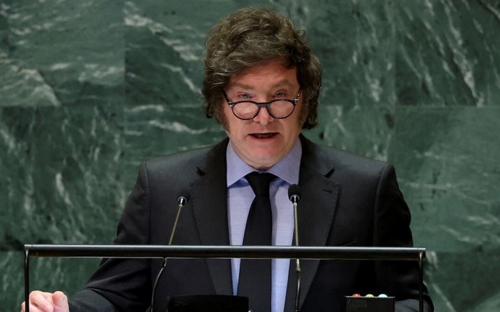 El presidente de Argentina, Javier Milei, se dirige a la 79ª Asamblea General de las Naciones Unidas en la sede de la ONU en Nueva York, Estados Unidos, el 24 de septiembre de 2024. (REUTERS/Mike Segar)