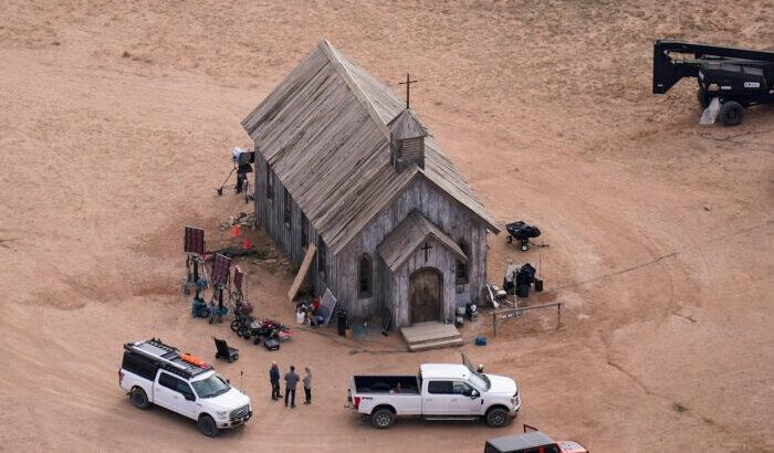 El set de filmación de "Rust" en Bonanza Creek Ranch en Santa Fe, Nuevo México, el 23 de octubre de 2021. (Jae C. Hong/AP Foto)